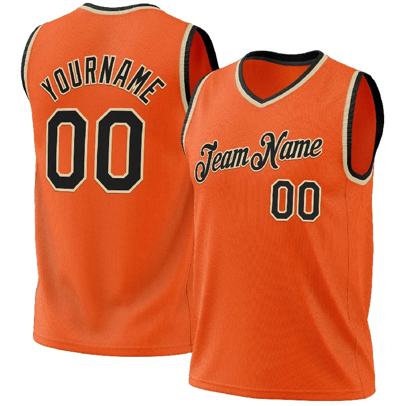 Basketball Jersey With Tailored Look-Custom Orange Black-Cream Authentic Throwback Basketball Jersey