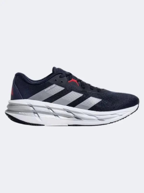 Basketball Shoes For Dry Conditions-Adidas Adistar 3 Men Running Shoes Ink/Silver/Scarlet