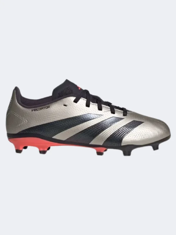 Basketball Shoes For Professional Players-Adidas Predator League Fg Kids Football Shoes Platinum/Black/Turbo