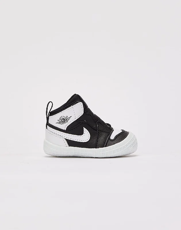 Basketball Shoes For Short Sprints-Jordan Air Jordan 1 Crib Bootie 'Black White’ Infant