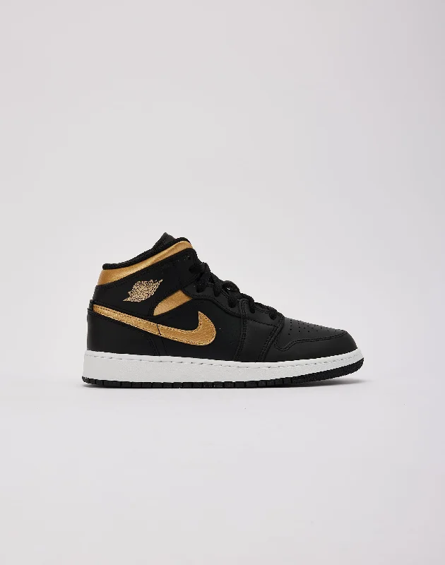 Basketball Shoes With Lace-Up Style-Jordan Air Jordan 1 Mid Grade-School