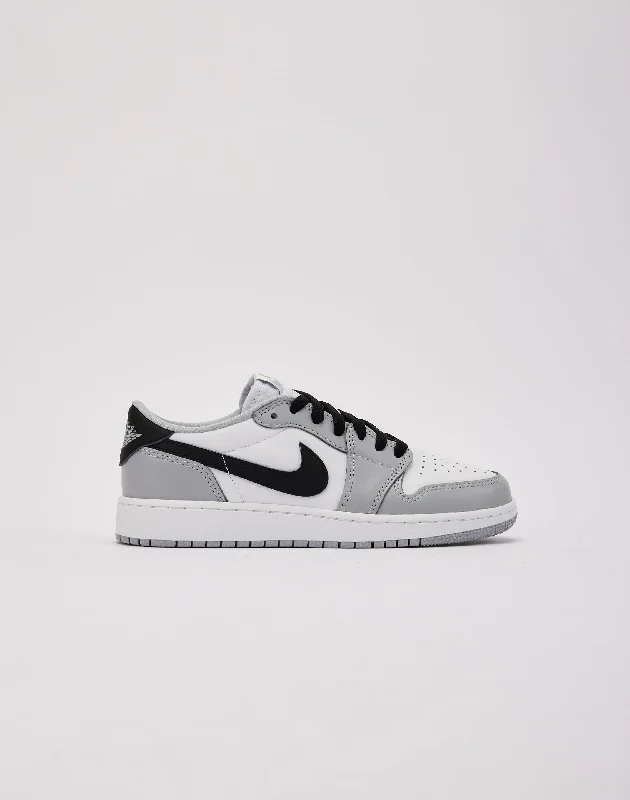 Basketball Shoes For Hardwood Floors-Jordan Air Jordan 1 Retro Low OG 'Wolf Grey’ Grade-School