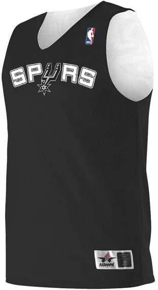 Basketball Jersey For Daytime Play-Alleson Athletic A115LA Adult NBA Logo'd Reversible Jersey - San Antonio Spurs