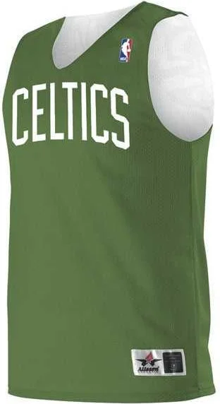 Basketball Jersey With All-Star Designs-Alleson Athletic A115LY Youth NBA Logo'd Reversible Jersey - Boston Celtics