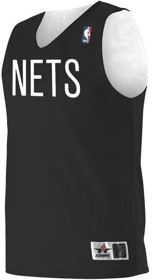 Basketball Jersey For 90s Nostalgia-Alleson Athletic A115LY Youth NBA Logo'd Reversible Jersey - Brooklyn Nets