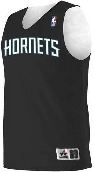 Basketball Jersey With 70s Flair-Alleson Athletic A115LY Youth NBA Logo'd Reversible Jersey - Charlotte Hornets