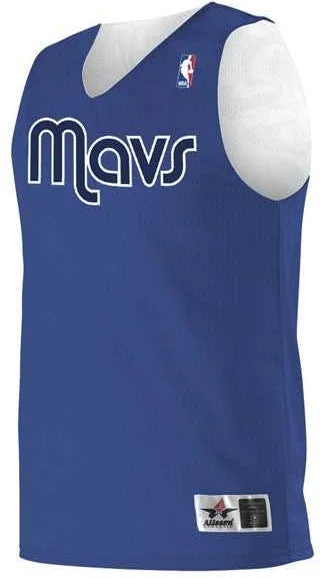 Basketball Jersey With Casual Appeal-Alleson Athletic A115LY Youth NBA Logo'd Reversible Jersey - Dallas Mavericks