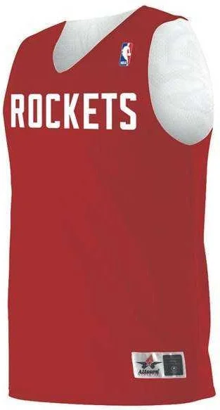 Basketball Jersey With High Ratings-Alleson Athletic A115LY Youth NBA Logo'd Reversible Jersey - Houston Rockets