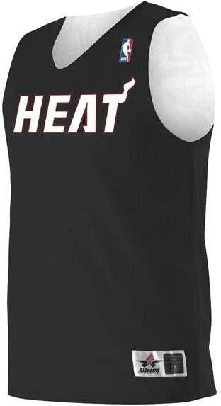 Basketball Jersey With Group Discounts-Alleson Athletic A115LY Youth NBA Logo'd Reversible Jersey - Miami Heat