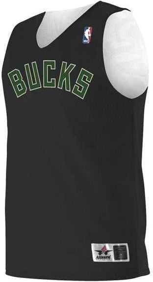 Basketball Jersey For Team Uniforms-Alleson Athletic A115LY Youth NBA Logo'd Reversible Jersey - Milwaukee Bucks