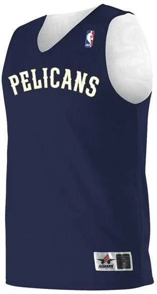 Basketball Jersey For Custom Sizes-Alleson Athletic A115LY Youth NBA Logo'd Reversible Jersey - New Orleans Pelicans