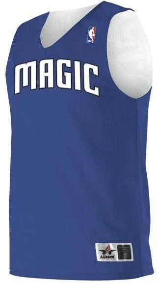 Basketball Jersey For Big And Tall-Alleson Athletic A115LY Youth NBA Logo'd Reversible Jersey - Orlando Magic