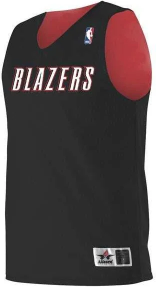 Basketball Jersey With Petite Options-Alleson Athletic A115LY Youth NBA Logo'd Reversible Jersey - Portland Trailblazers