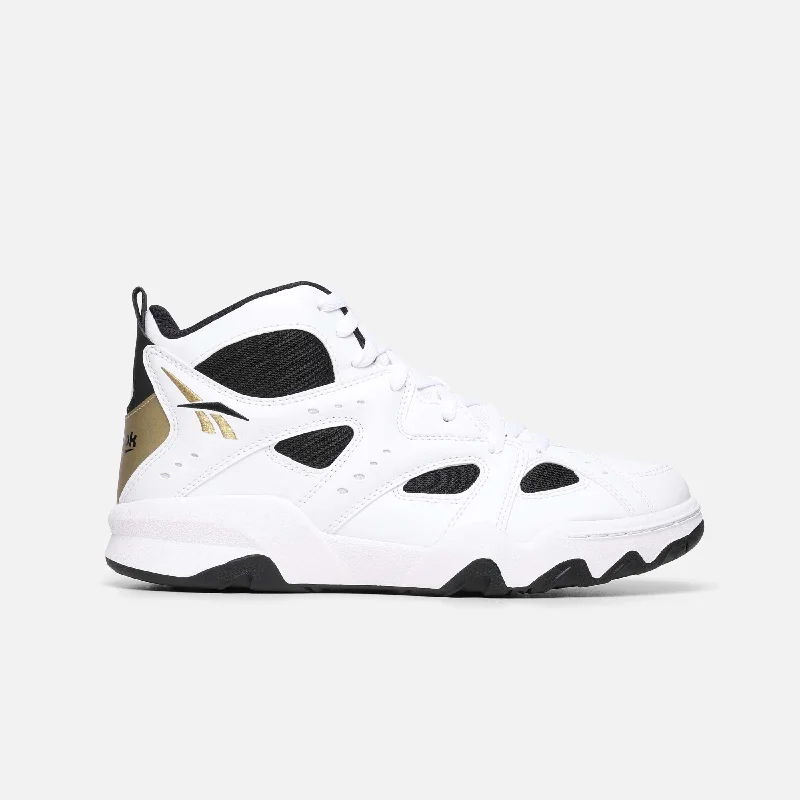 Basketball Shoes With Warranty-Atr Decimator White/Black/Gold Met.