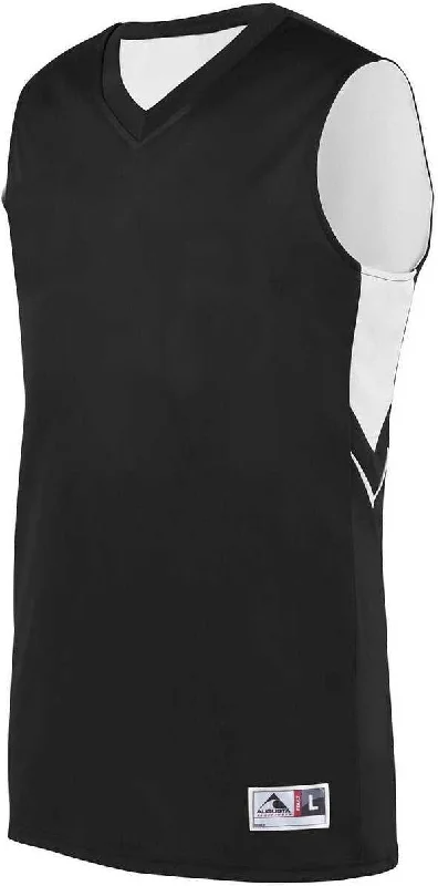 Basketball Jersey For Pickup Games-Augusta 1166 Alley-Oop Reversible Jersey - Black White