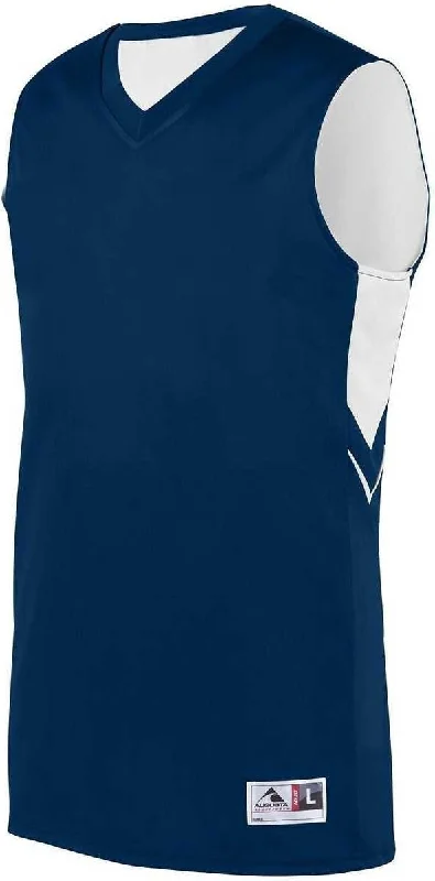 Basketball Jersey With Soft Feel-Augusta 1166 Alley-Oop Reversible Jersey - Navy White