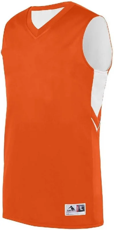 Basketball Jersey For Rainy Days-Augusta 1166 Alley-Oop Reversible Jersey - Orange White