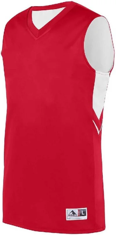 Basketball Jersey For College Fans-Augusta 1166 Alley-Oop Reversible Jersey - Red White