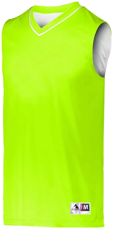 Basketball Jersey For Fashion Fans-Augusta 152 Reversible Two-Color Jersey - Lime White