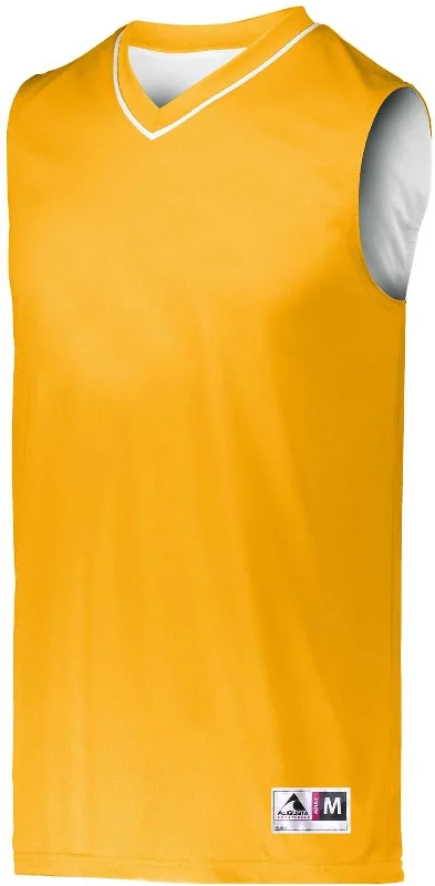 Basketball Jersey With Social Media Hype-Augusta 153 Youth Reversible Two-Color Jersey - Gold White