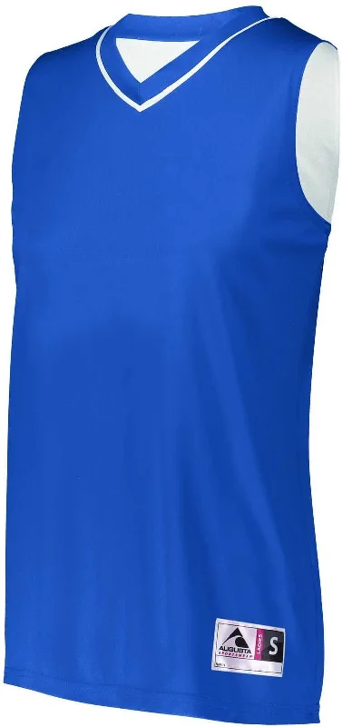 Basketball Jersey For Dynamic Play-Augusta 154 Ladies Reversible Two-Color Jersey - Royal White