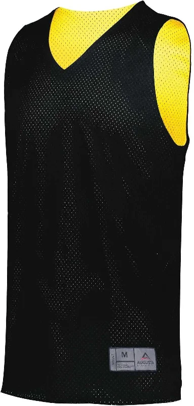 Basketball Jersey With High-Tech Fabric-Augusta 161 Tricot Mesh Reversible Jersey 2.0 - Black Gold