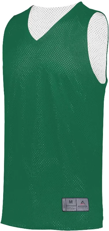 Basketball Jersey For Quick Moves-Augusta 161 Tricot Mesh Reversible Jersey 2.0 - Dark Green White