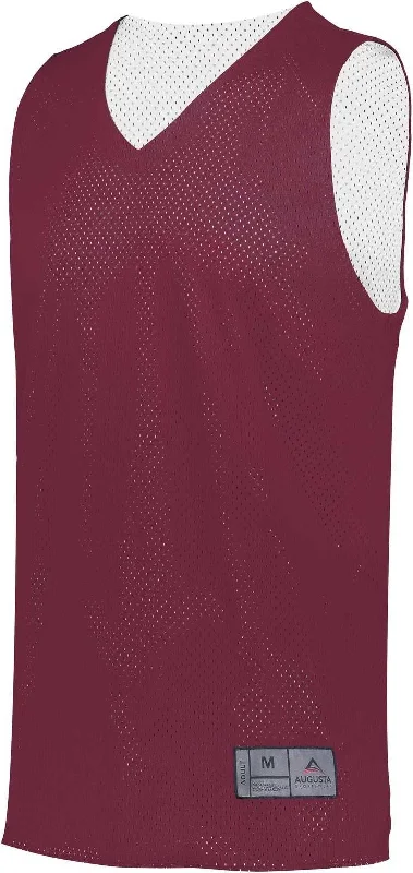 Basketball Jersey For Rookie Players-Augusta 161 Tricot Mesh Reversible Jersey 2.0 - Maroon White