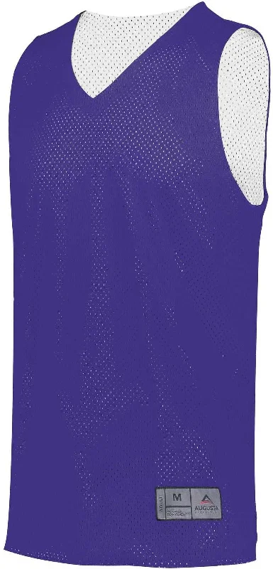 Basketball Jersey For Spring Games-Augusta 161 Tricot Mesh Reversible Jersey 2.0 - Purple White