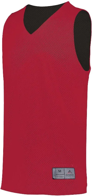 Basketball Jersey With Layering Options-Augusta 161 Tricot Mesh Reversible Jersey 2.0 - Scarlet Black