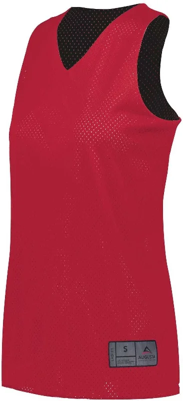 Basketball Jersey In Red-Augusta 163 Youth Tricot Mesh Reversible 2.0 Jersey - Scarlet White