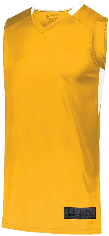 Basketball Jersey For Game Day-Augusta 1730 Step-Back Basketball Jersey - Gold White