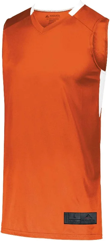 Basketball Jersey By Adidas-Augusta 1730 Step-Back Basketball Jersey - Orange White