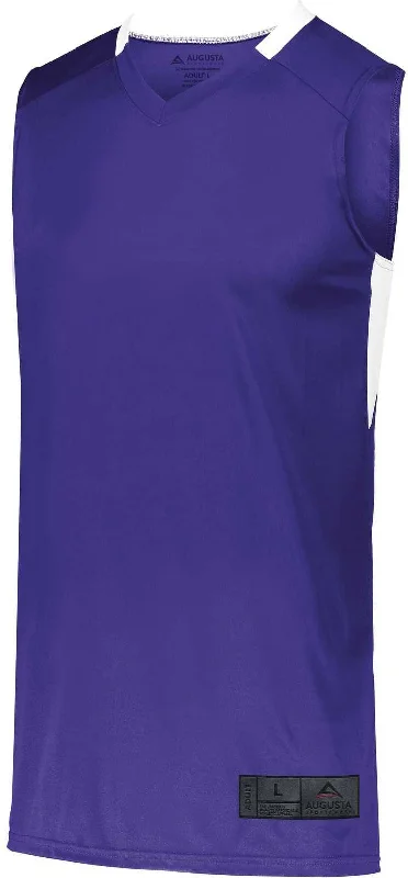 Basketball Jersey By Under Armour-Augusta 1730 Step-Back Basketball Jersey - Purple White