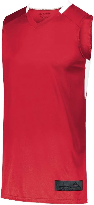 Basketball Jersey By Puma-Augusta 1730 Step-Back Basketball Jersey - Red White