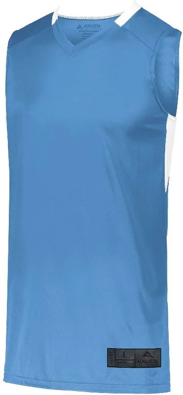 Basketball Jersey With Durable Stitching-Augusta 1731 Youth Step-Back Basketball Jersey - Columbia Blue White