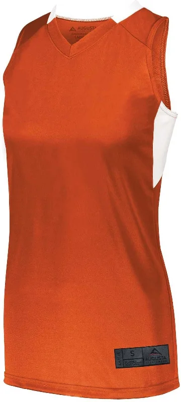 Basketball Jersey With Reflective Details-Augusta 1732 Ladies Step-Back Basketball Jersey - Orange White