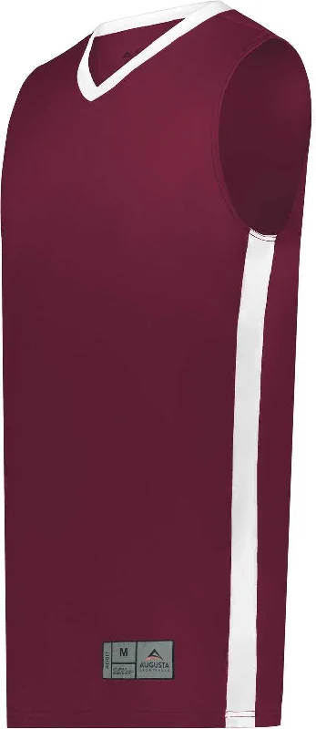 Basketball Jersey For All-Day Wear-Augusta 6886 Match-Up Basketball Jersey - Maroon White