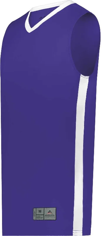 Basketball Jersey With Backorder Options-Augusta 6886 Match-Up Basketball Jersey - Purple White