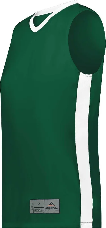 Basketball Jersey Under 20 Dollars-Augusta 6888 Ladies Match-Up Basketball Jersey - Dark Green White