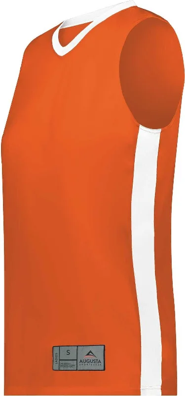 Basketball Jersey For Home Games-Augusta 6888 Ladies Match-Up Basketball Jersey - Orange White