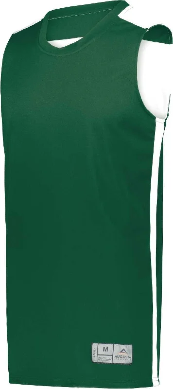 Basketball Jersey For Hot Weather-Augusta 6927 Swish Reversible Basketball Jersey - Dark Green White