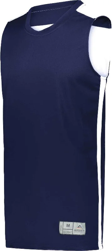 Basketball Jersey For Rough Play-Augusta 6927 Swish Reversible Basketball Jersey - Navy White