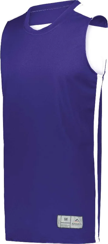 Basketball Jersey With UV Protection-Augusta 6927 Swish Reversible Basketball Jersey - Purple White