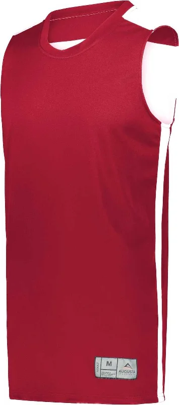 Basketball Jersey For School Teams-Augusta 6927 Swish Reversible Basketball Jersey - Scarlet White