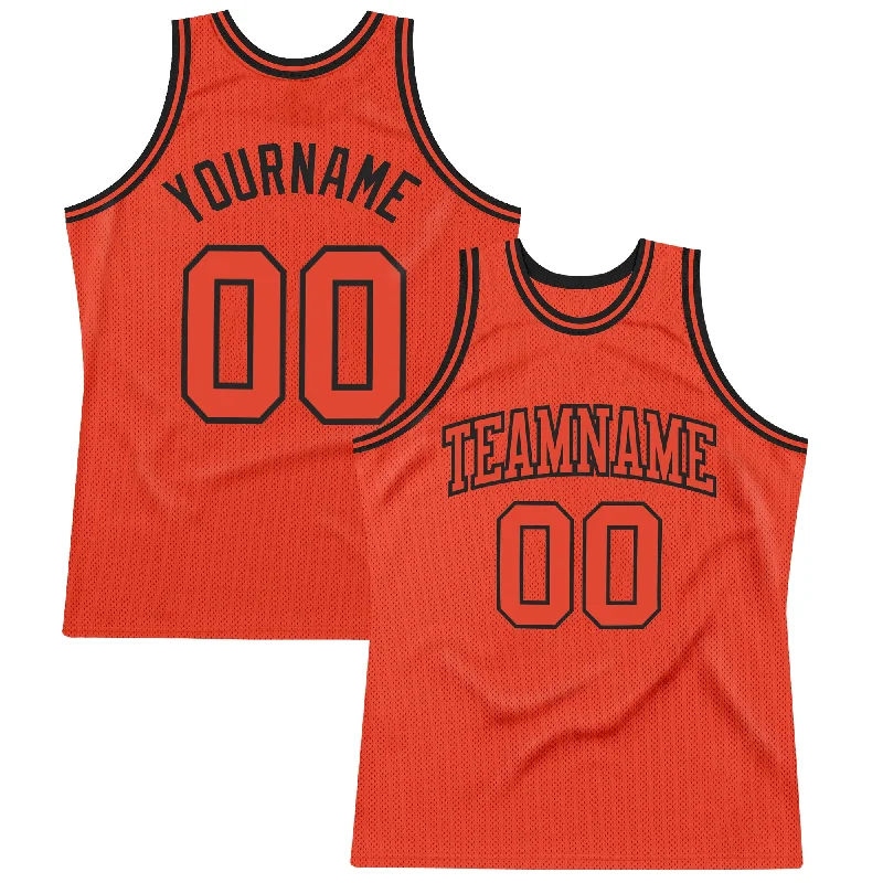 Basketball Jersey With Limited Editions-Custom Orange Orange-Black Authentic Throwback Basketball Jersey