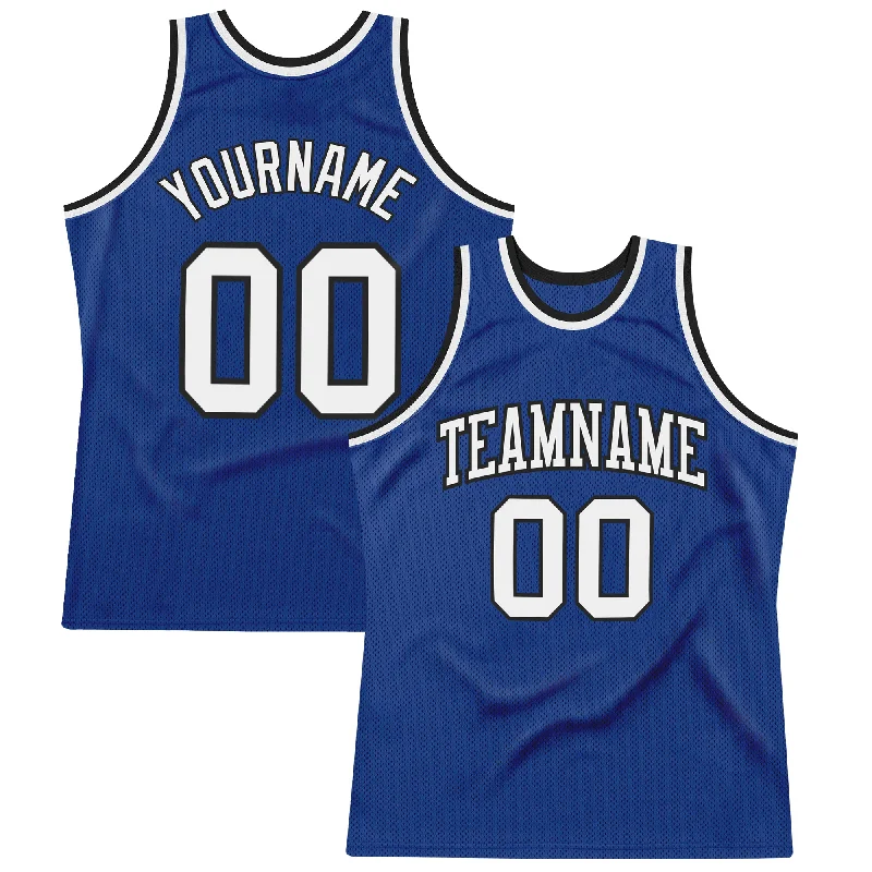 Basketball Jersey For Local Shops-Custom Royal White-Black Authentic Throwback Basketball Jersey