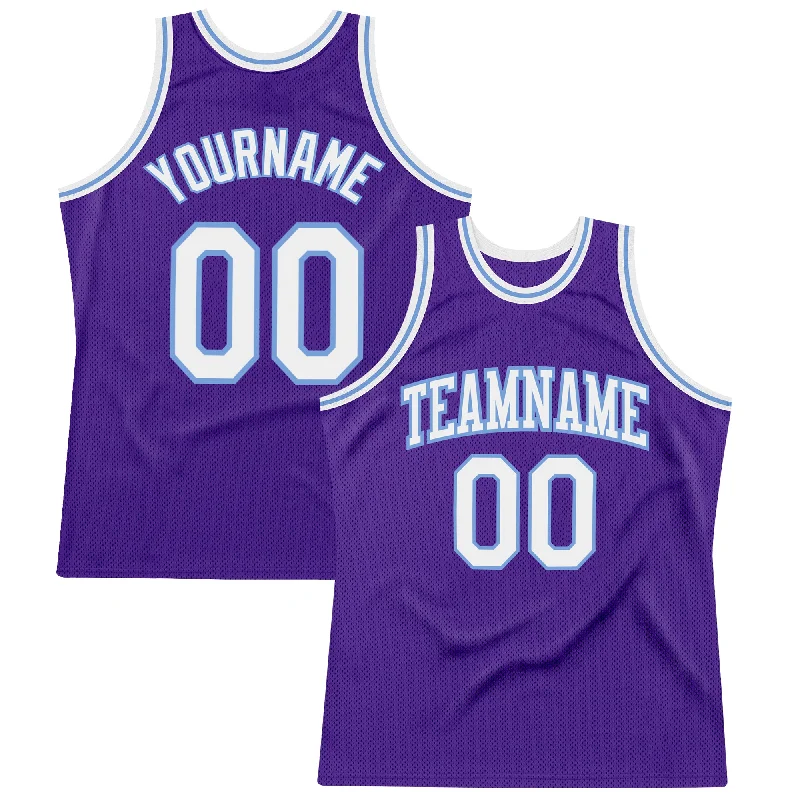 Basketball Jersey For Winter Warmth-Custom Purple White-Light Blue Authentic Throwback Basketball Jersey