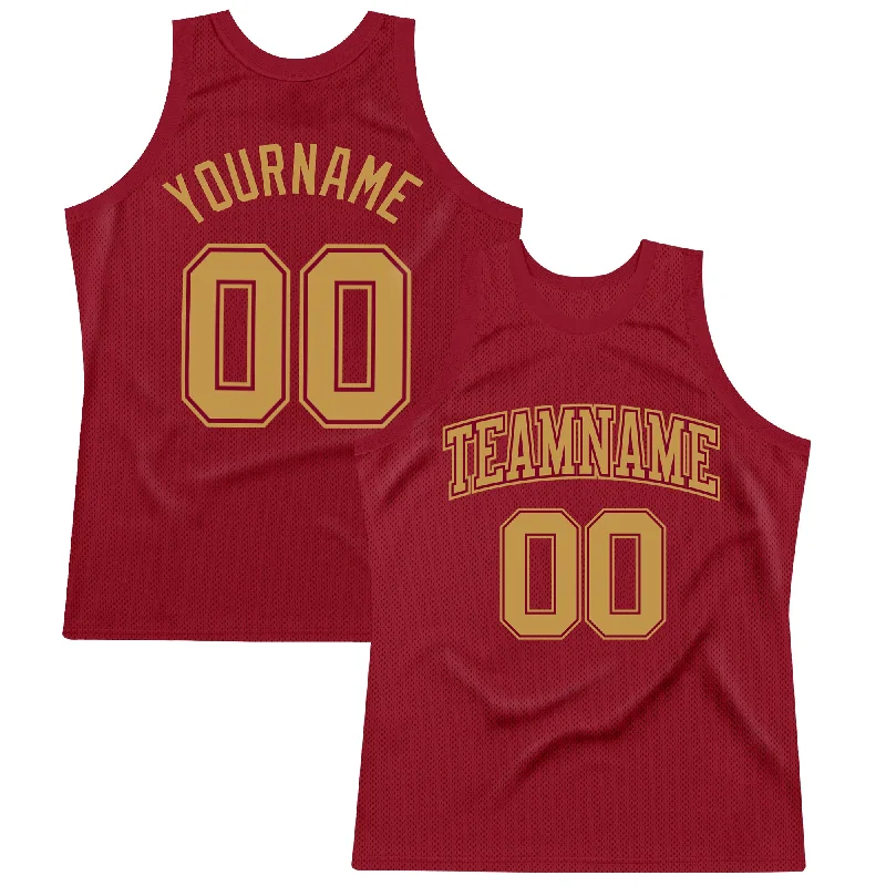 Basketball Jersey With Durable Stitching-Custom Maroon Old Gold Authentic Throwback Basketball Jersey