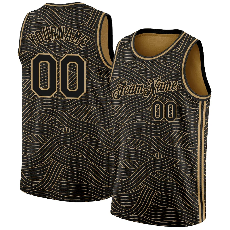 Basketball Jersey With Summer Vibes-Custom Black Old Gold Authentic City Edition Basketball Jersey